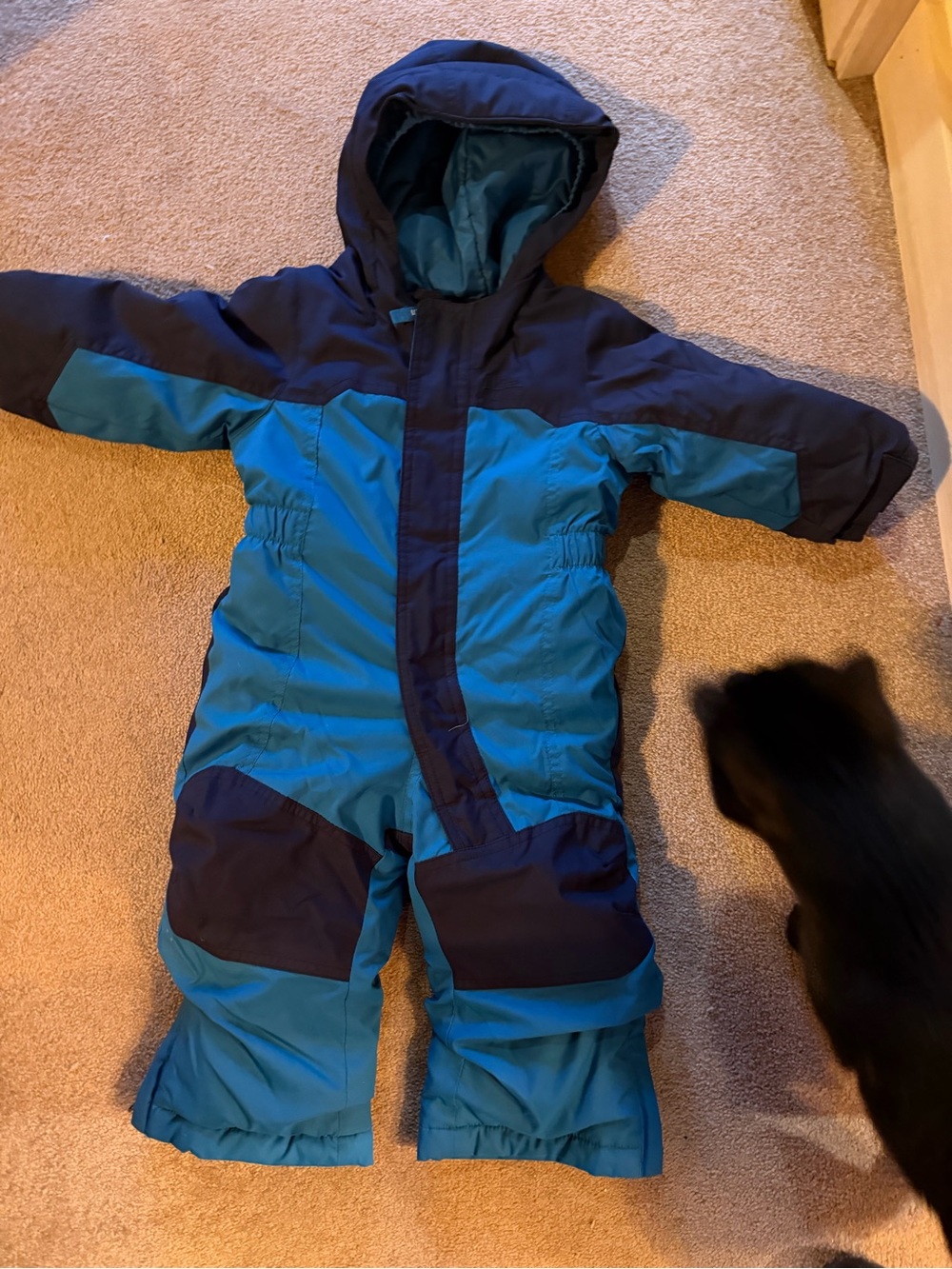 L.L. Bean Kids Two-Tone Blue Teal Puffer Snowsuit